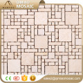 Beige Square And Strip Marble And Stone Mosaic